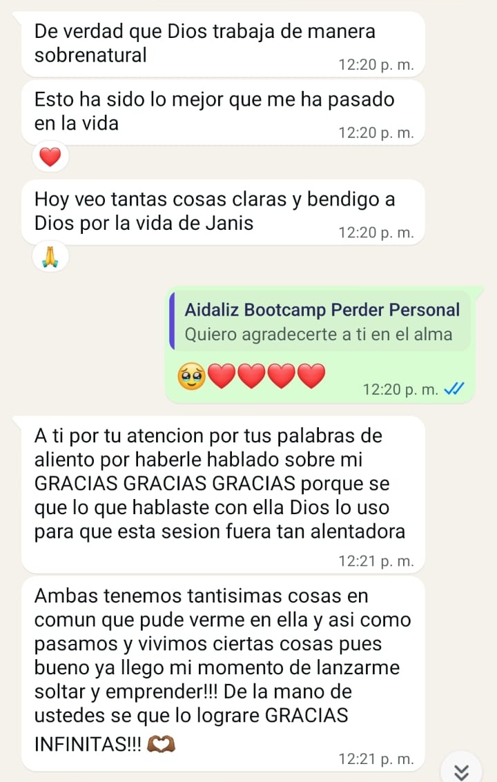 Testimonio de transformación personal