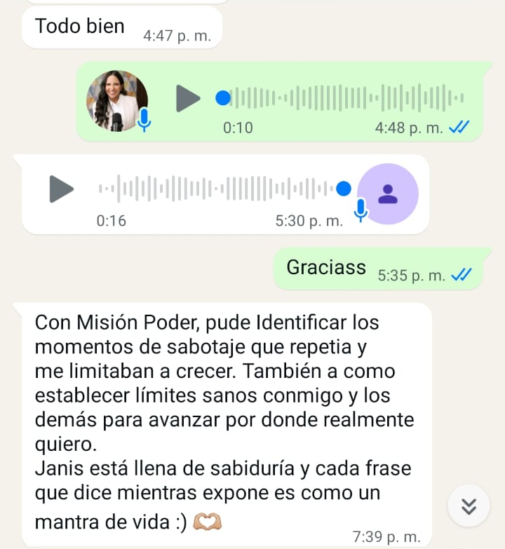 Testimonio sobre Misión Poder